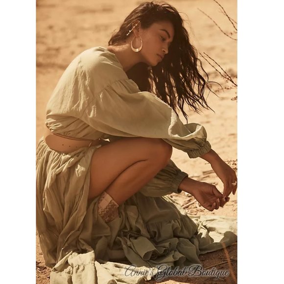 RARE NWT ANTHROPOLOGIE Erika Peña Ruffled Maxi Dress. One-Size - Picture 16 of 16